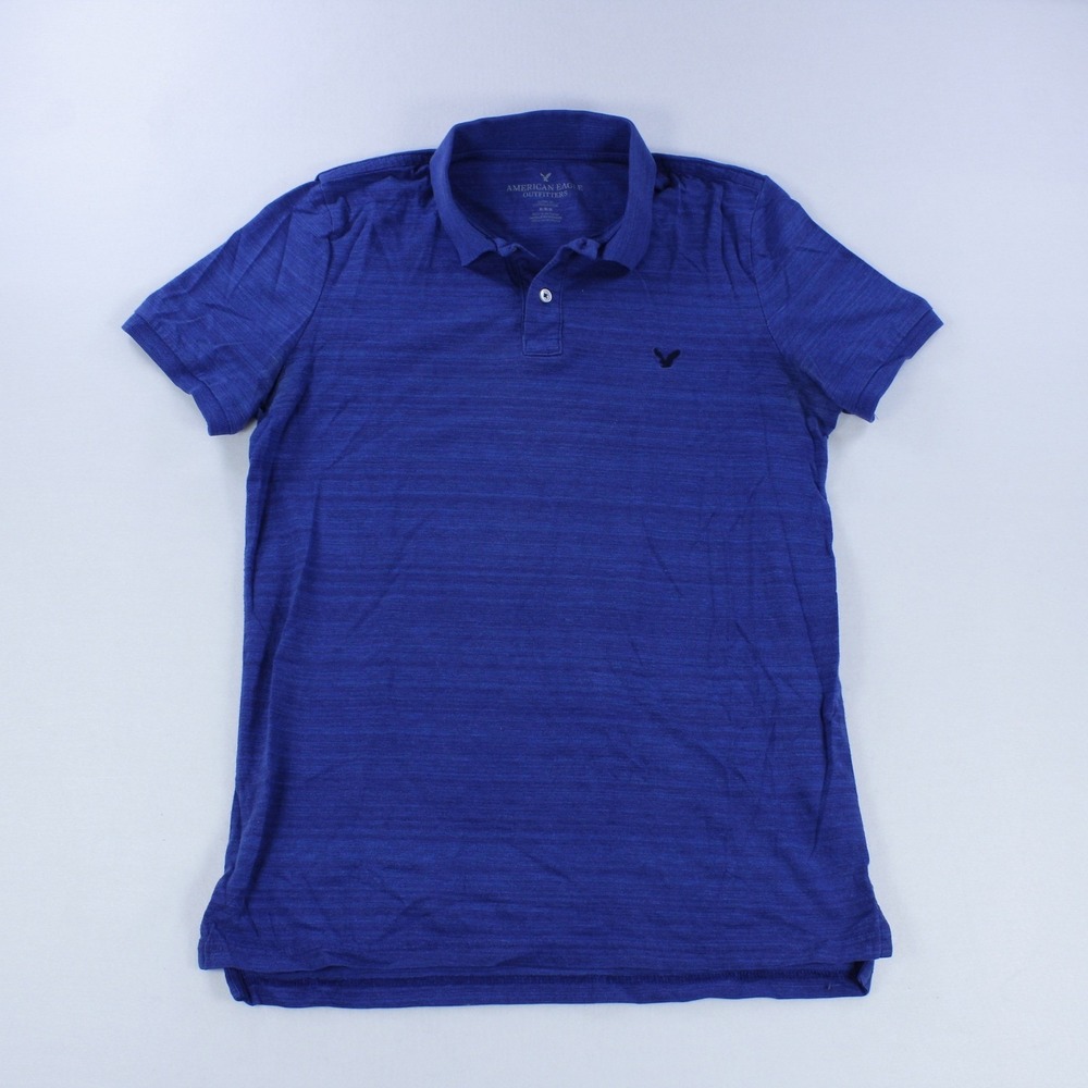 American Eagle Heathered Blue Polo Shirt – Men's Size M – Good Condition